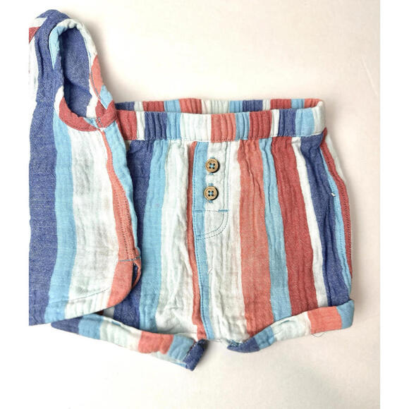 Cat & Jack 2 Pc Set Baby Girls Size 0-3 Months Tank Top and Shorts Stripe Blue - Picture 3 of 6